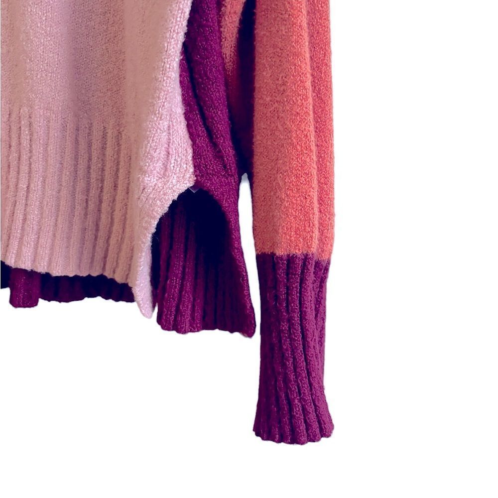 Time and Tru Women's Color Blocked Pink Mock Neck Sweater Size XXL (20) 8 380 - Picture 7 of 9